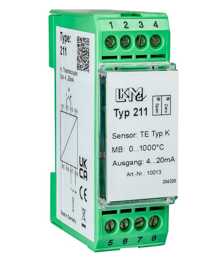 LKMelectronic LKM Temperature Transmitter K Type Thermocouple Input, 85 °C, -25 °C