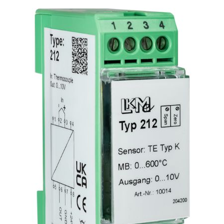 LKMelectronic LKM Temperature Transmitter K Type Thermocouple Input 26V ac, 85 °C, -25 °C