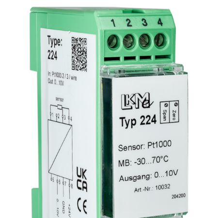 LKMelectronic LKM Temperature Transmitter PT1000 Input 26V ac, 85 °C, -25 °C