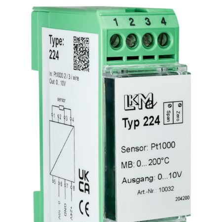 LKMelectronic LKM Temperature Transmitter PT1000 Input 26V ac, 85 °C, -25 °C