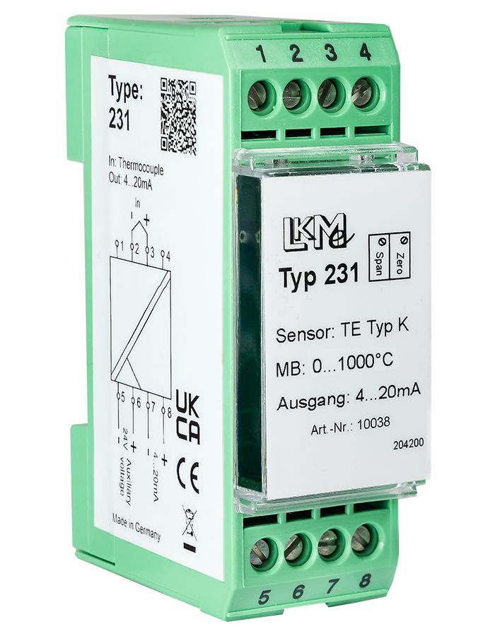 LKMelectronic LKM Temperature Transmitter K Type Thermocouple Input, 85 °C, -25 °C