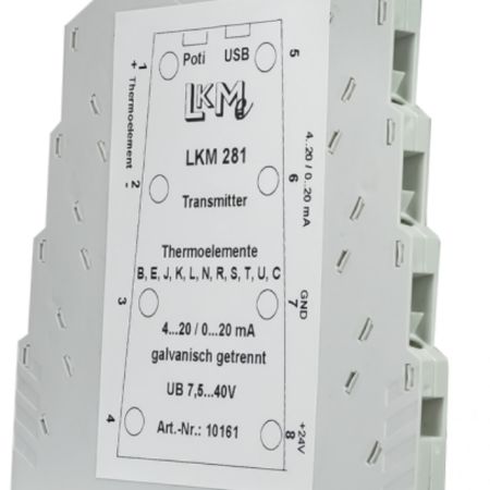 LKMelectronic LKM Temperature Transmitter Thermocouple Input 35V dc, 85 °C, -40 °C