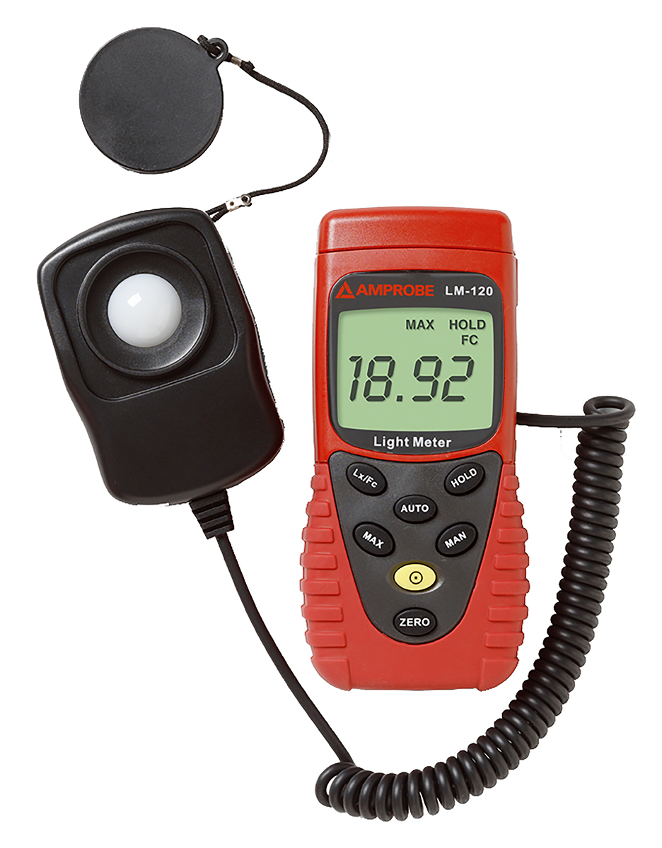 Amprobe LM-120 Light Meter, 20lx to 200000 lx, ±6 %, RSCAL