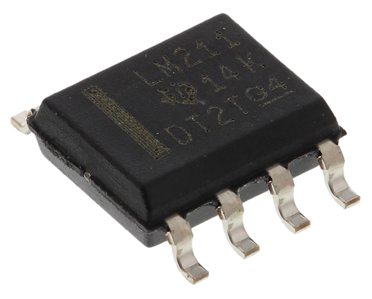 LM211D Texas Instruments 1-Channel Comparator Open Collector/Emitter O/P, 0.17 μs 36 V 5 V 8-Pin SOIC