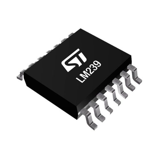 STMicroelectronics 4-Channel Comparator CMOS, ECL, MOS, DTL, TTL O/P, 300 ns 36 V 2 V 14-Pin TSSOP-14