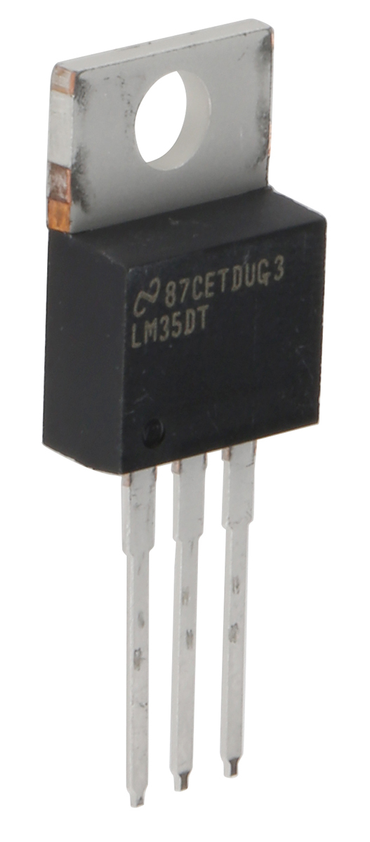 Texas Instruments LM35 Series, Voltage Output Temperature Sensor, Through Hole Mount, Analogue, ±0.6°C, 3-Pin TO-220
