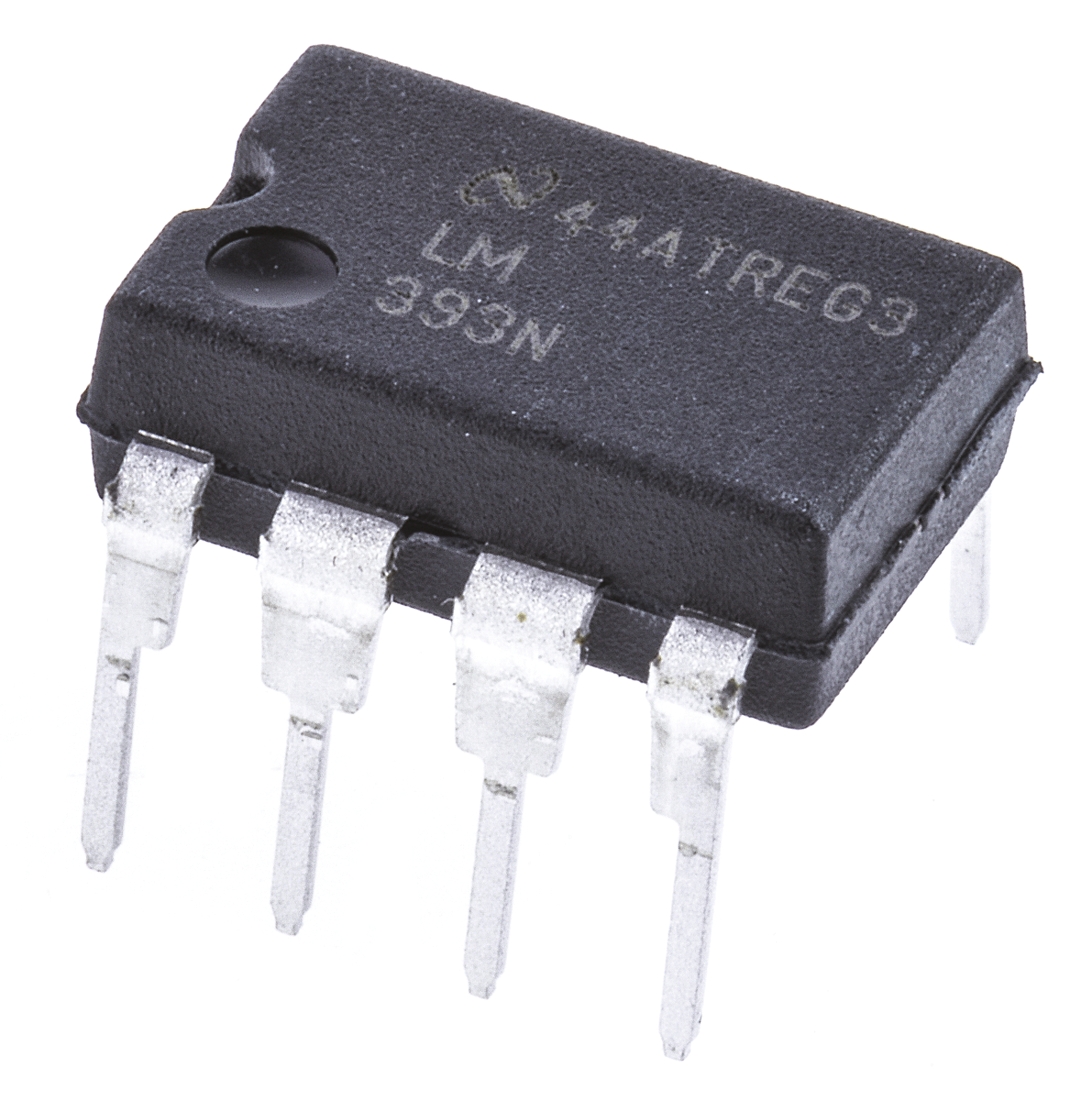 LM393N/NOPB Texas Instruments 2-Channel Comparator Open Collector O/P, 1.3 μs 36 V 2 V 8-Pin MDIP