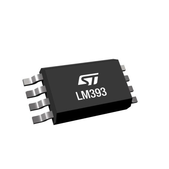 LM393PT STMicroelectronics 2-Channel Comparator ECL, TTL, CMOS, MOS, DTL O/P, 1.3 μs 36 V 2 V 8-Pin TSSOP-8
