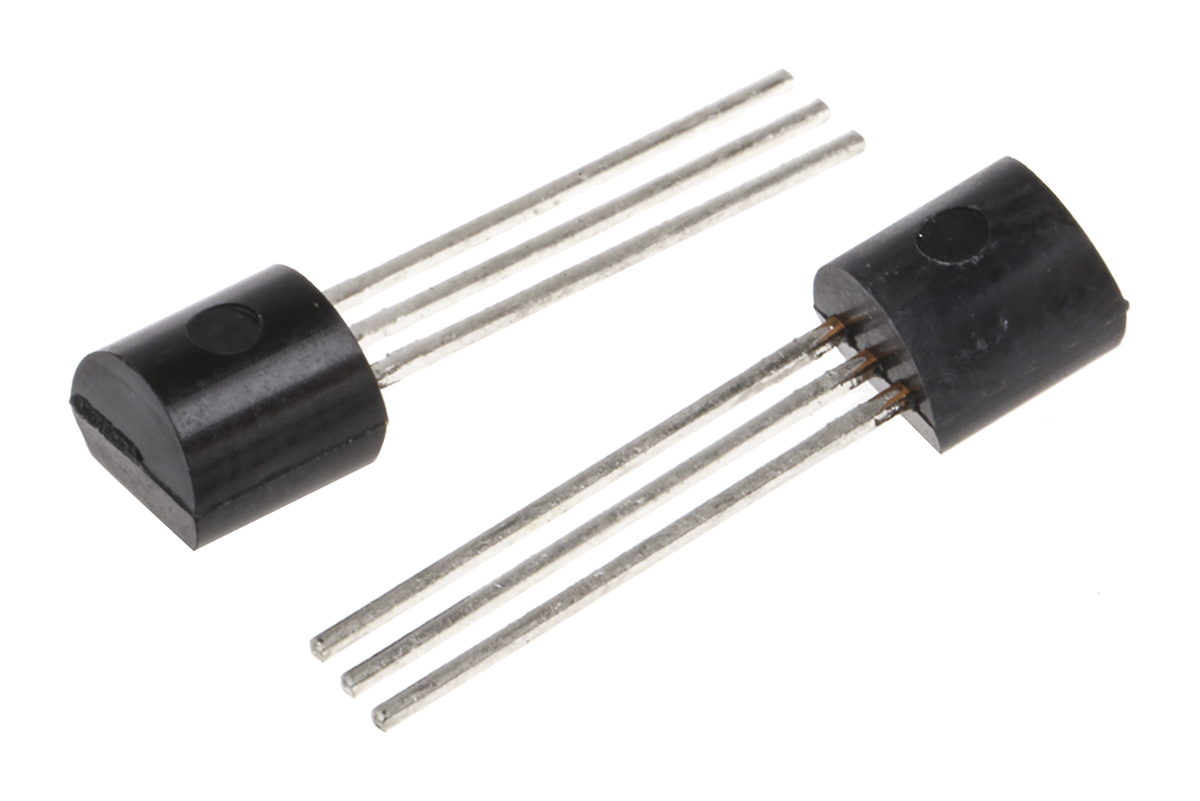 Texas Instruments LM61 Series, Voltage Output Temperature Sensor, Through Hole Mount, Analogue, ±4°C, 3-Pin TO-92