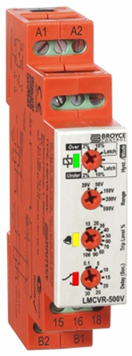 Broyce Control Monitoring Relay, 3 Phase, 24/230 V ac Monitor Range, SPDT, DIN Rail, 230V ac 25 V ac