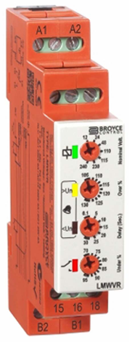 Broyce Control Monitoring Relay, 3 Phase, 24/230 V ac Monitor Range, SPDT, DIN Rail, 230V ac 25 V ac