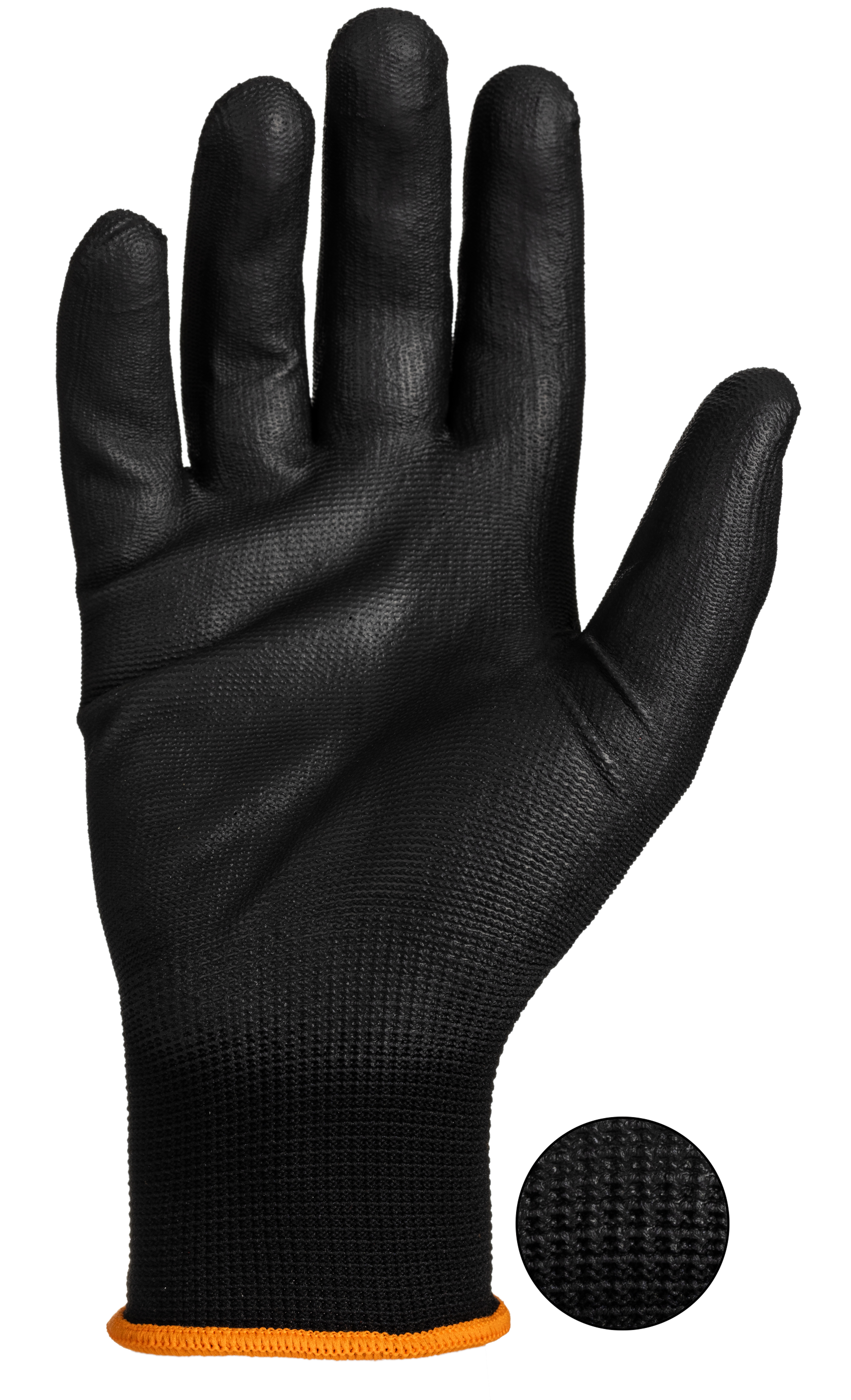 ln614-08 Liscombe Black Polyamide Work Gloves, Size 8, Polyurethane Coating