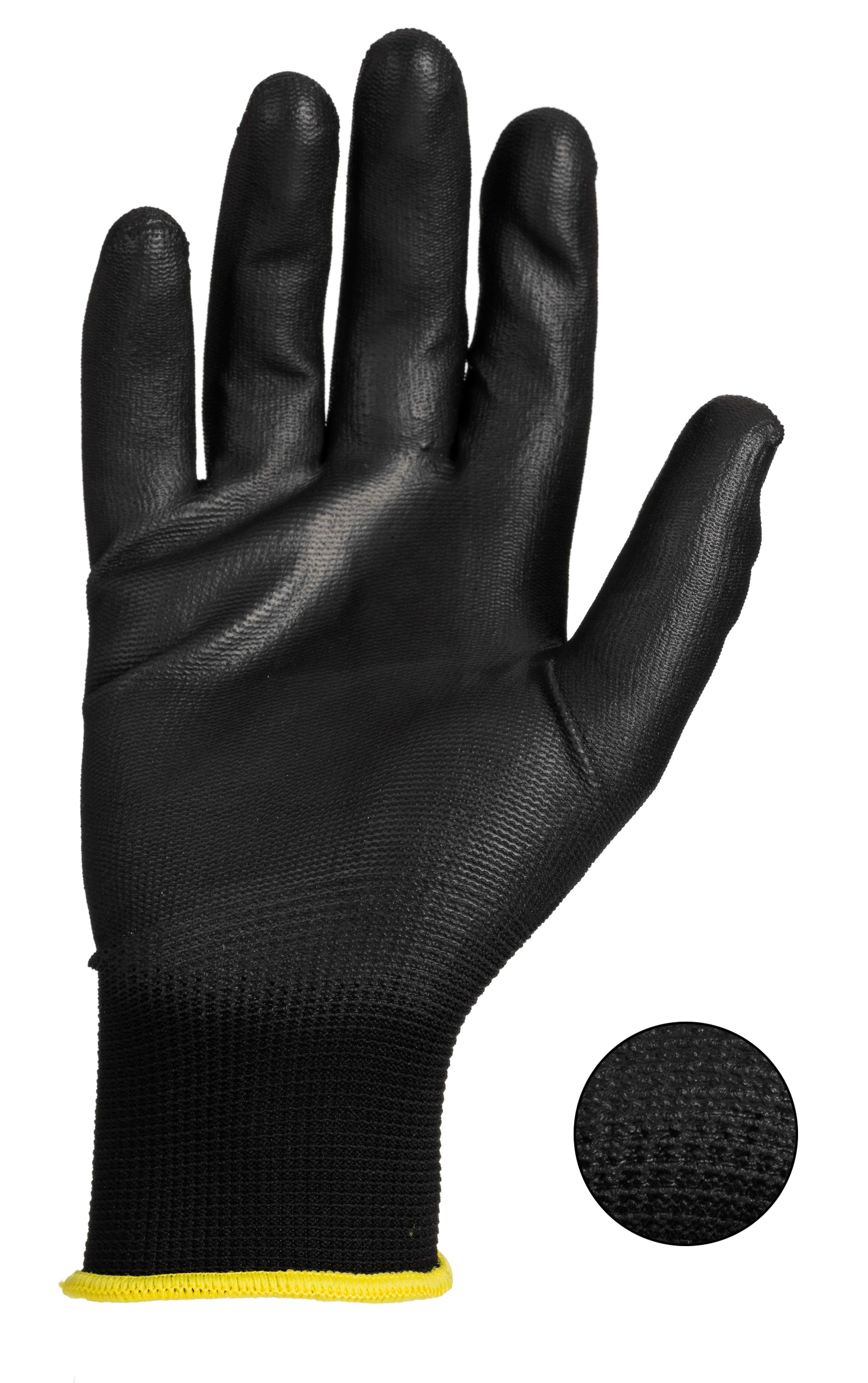 ln614-09 Liscombe Black Polyamide Work Gloves, Size 9, Polyurethane Coating