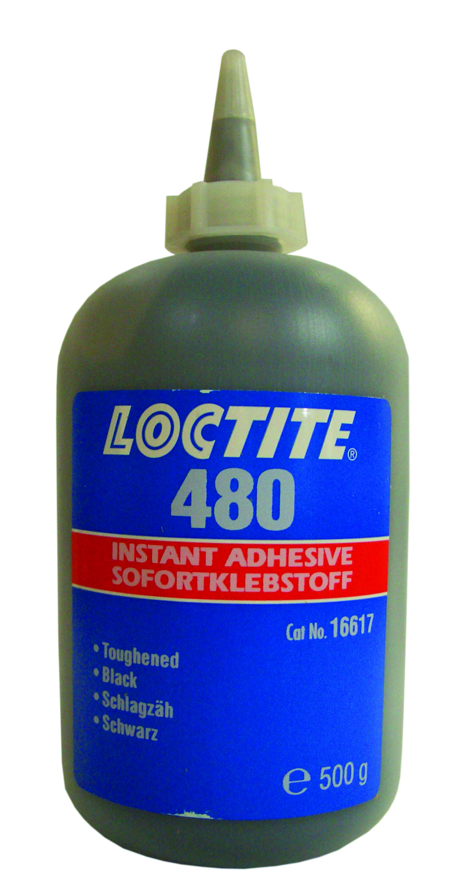 Loctite Black 480 Low Strength, Retaining Compound Ethyl Cyanoacrylate Liquid Bottle 500 g, 120 °C, 0 °C