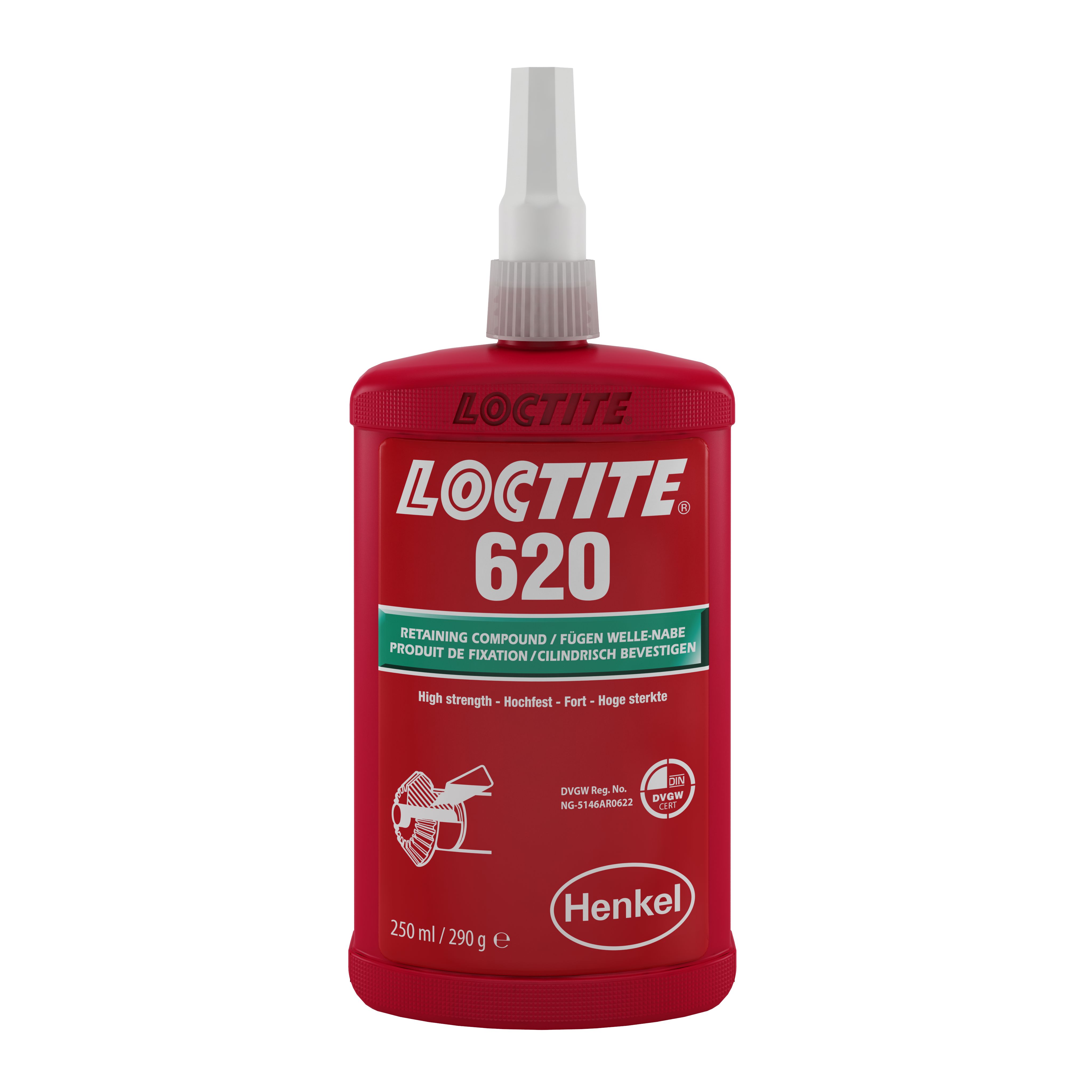 Loctite Green 620 Medium to High Strength, Retaining Compound Methacrylate Ester Liquid Bottle 250 ml, 250 °C, 0 °C