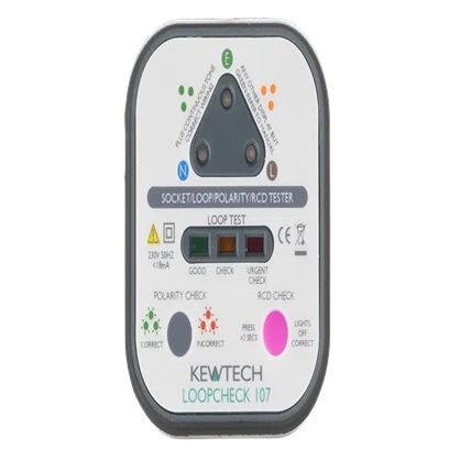 Kewtech Corporation LOOPCHECK107 Socket Tester 230V, RCD Test Current 30 mA