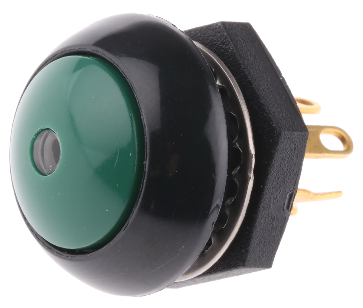 Otto P9 Series Illuminated Push Button Switch, Momentary, Panel, 20 mm Cutout, SPDT, Green LED, IP68, 28 V dc 115 V ac