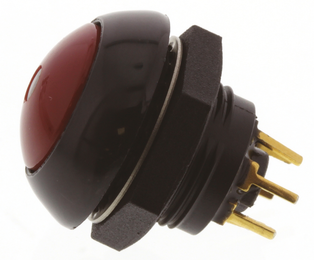 lp9-11231f21 Otto P9 Series Illuminated Push Button Switch, Momentary, Panel, SPDT, Red LED, IP68S, 28 V dc 115 V ac