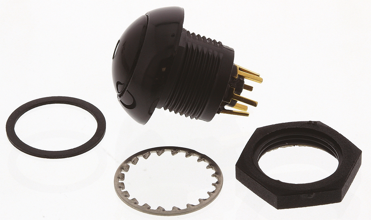 lp9-11231g22 Otto P9 Series Illuminated Push Button Switch, Momentary, Panel, SPDT, Green LED, IP68S, 28 V dc 115 V ac