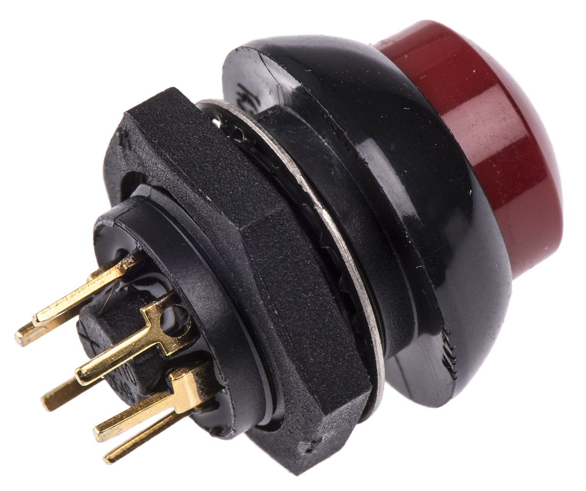 lp9-21231f21 Otto P9 Series Illuminated Push Button Switch, Momentary, Panel, SPDT, Red LED, IP68S, 28 V dc 115 V ac