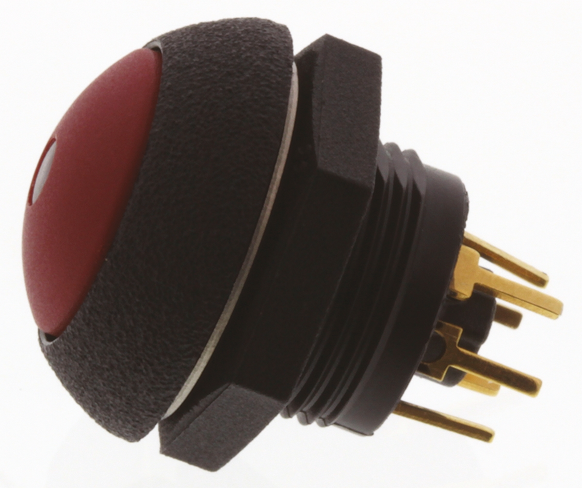 lp9-31231f21 Otto P9 Series Illuminated Push Button Switch, Momentary, Panel, SPDT, Red LED, IP68S, 28 V dc 115 V ac