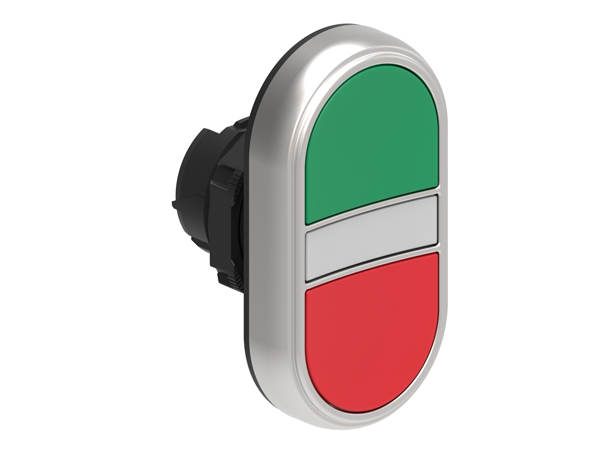 Lovato LPCBL71 Series Green, Red Momentary Push Button Switch, 22 mm Cutout, IP66, IP67, IP69K