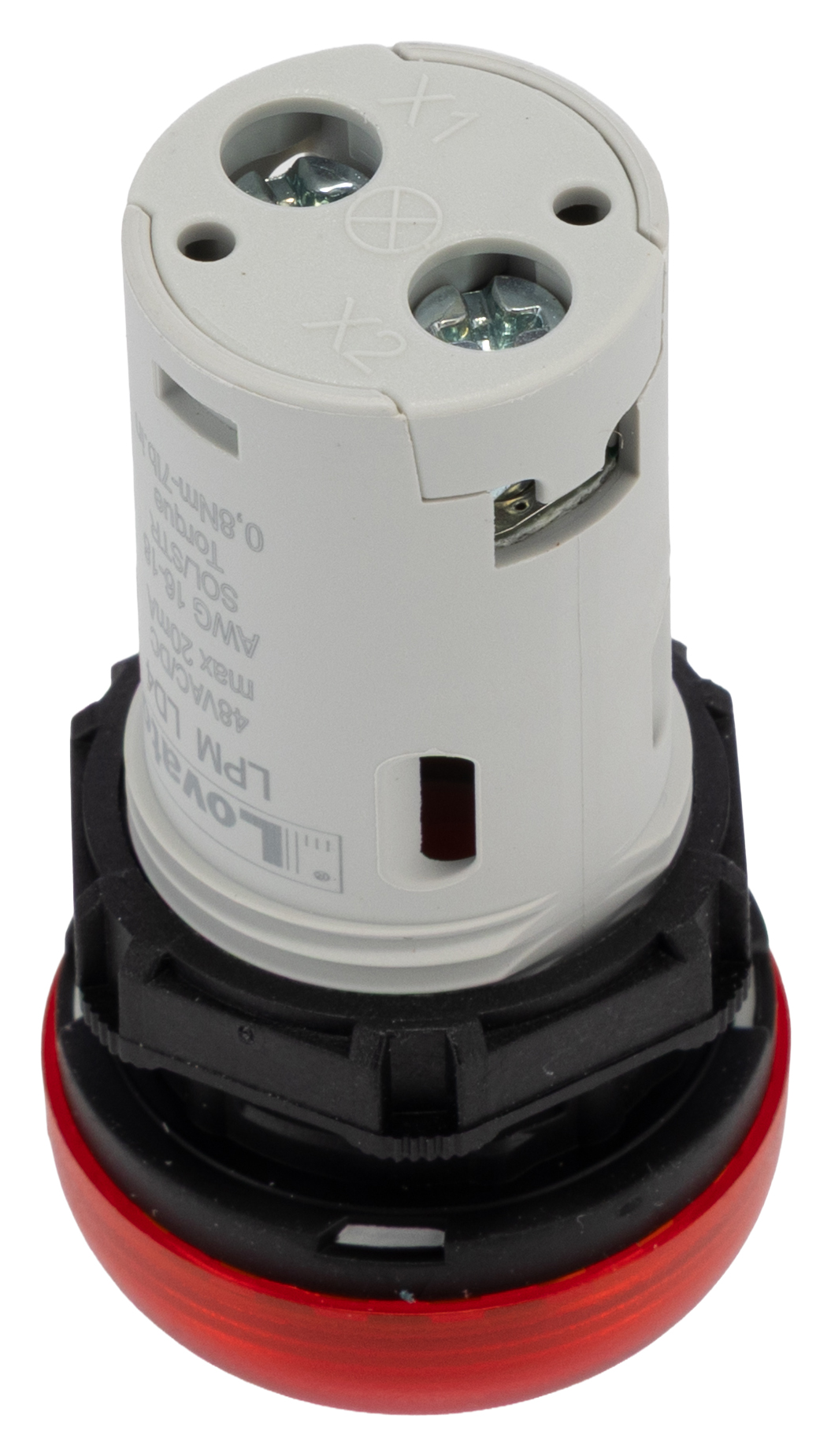 lpmld4 Lovato, LPML, Panel Mount Red LED Pilot Light, 22 mm Cutout, IP67, IP69K, IP66, Round, 48V