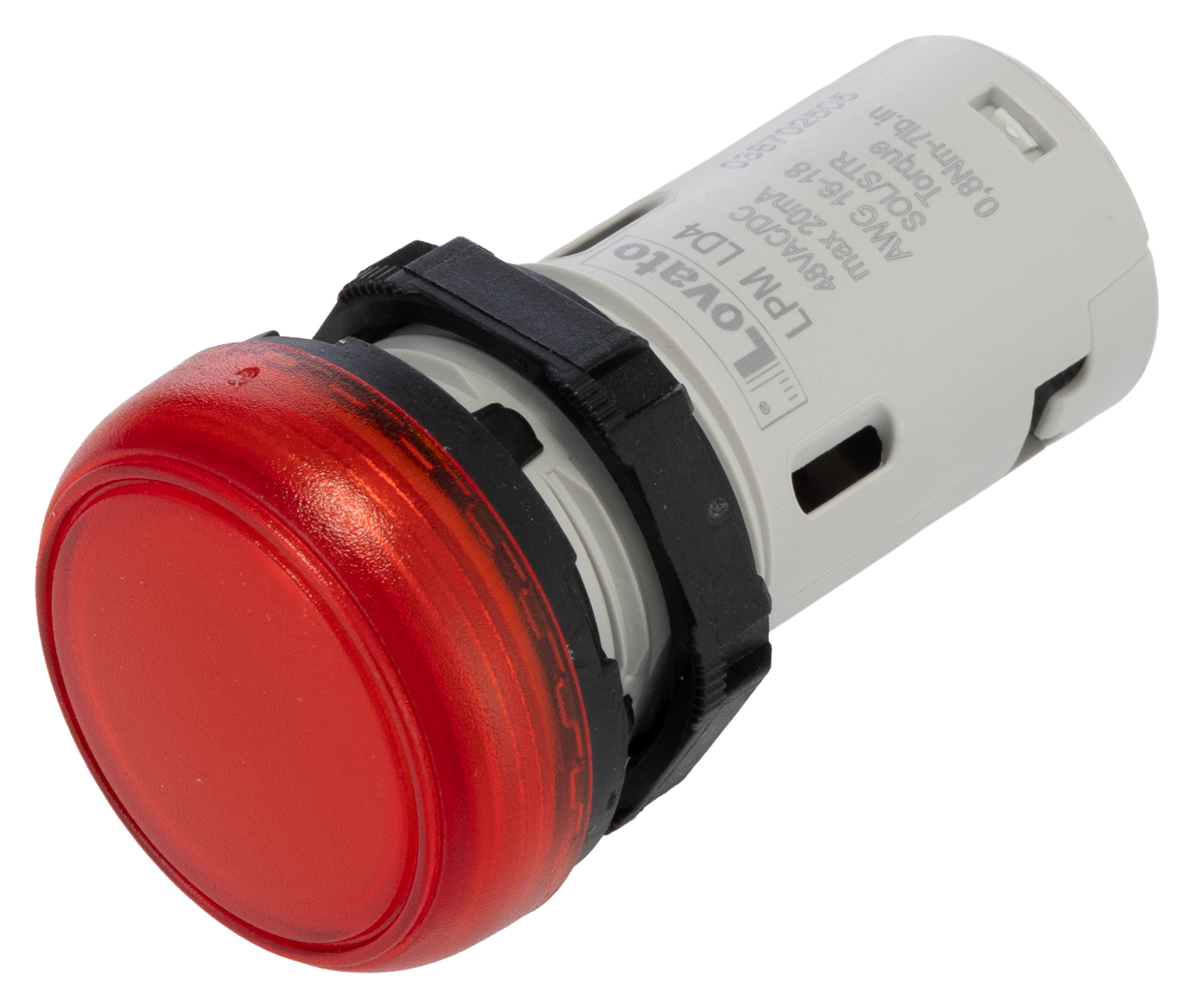 Lovato, LPML, Panel Mount Red LED Pilot Light, 22 mm Cutout, IP67, IP69K, IP66, Round, 48V
