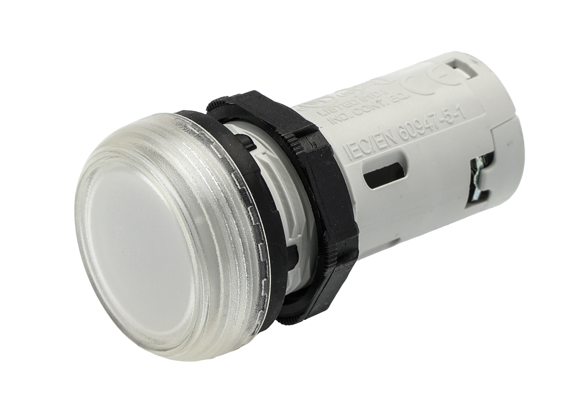 lpmld7 Lovato, LPML, Panel Mount Clear LED Pilot Light, 22 mm Cutout, IP67, IP66, IP69K, Round, 48V