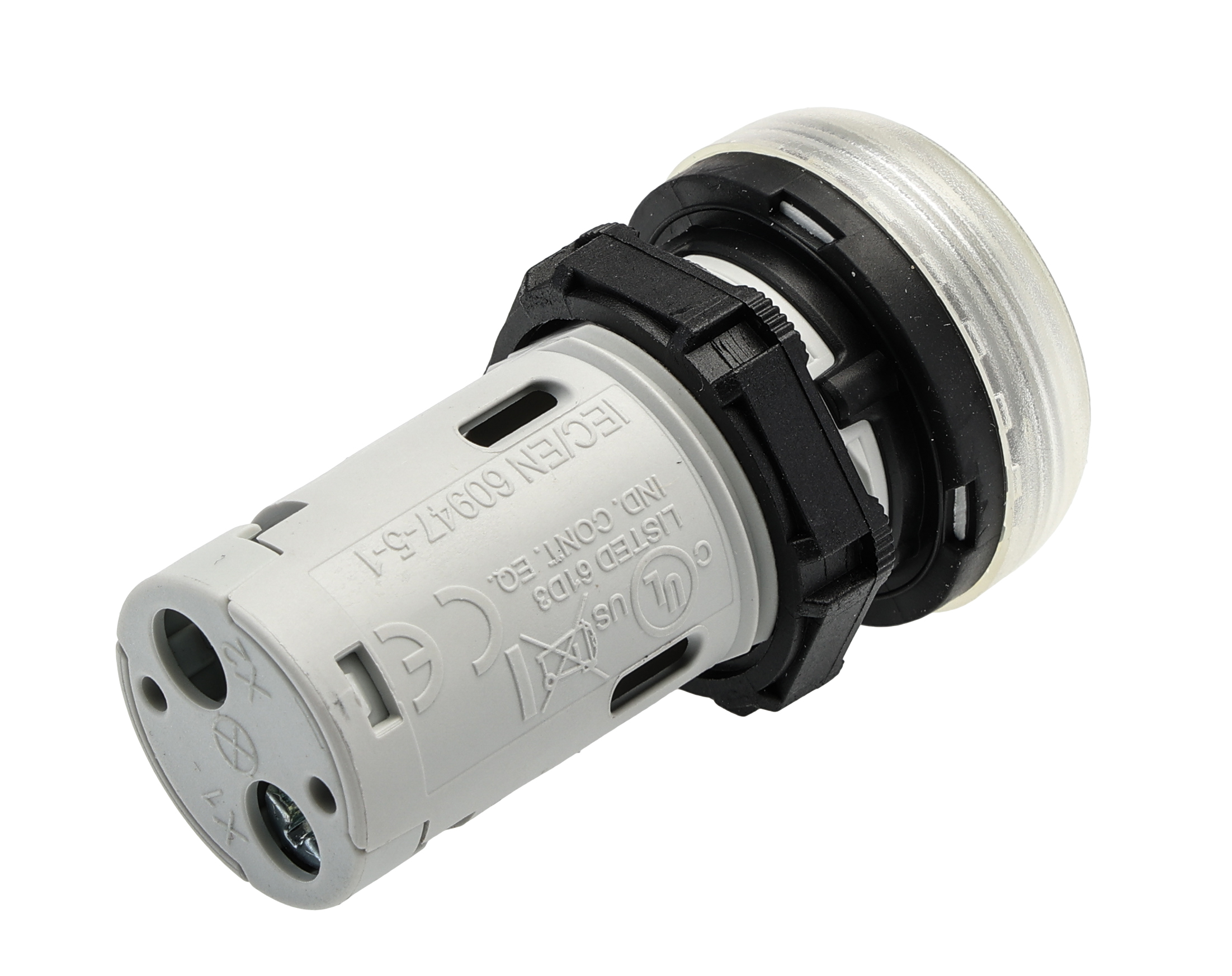 lpmld7 Lovato, LPML, Panel Mount Clear LED Pilot Light, 22 mm Cutout, IP67, IP66, IP69K, Round, 48V