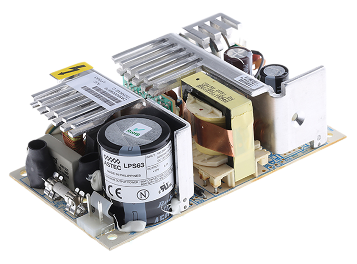 Artesyn Switching Power Supply, LPS63 12V dc, 5A, 60 W, Input 85V ac to  300V dc
