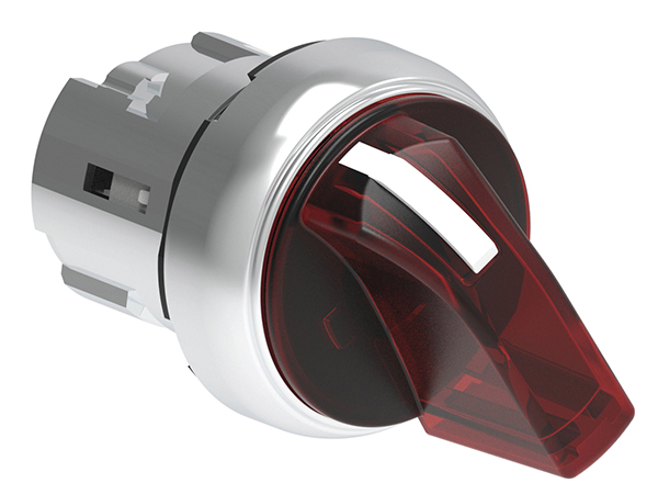 Lovato LPSSL13 Series 3 Position Illuminated Selector Switch Head, 22 mm Cutout, Red Handle, IP66