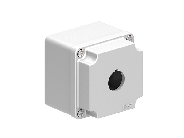Lovato Grey Metal LPZM Empty Control Station - 1 Hole 22.5 mm Diameter