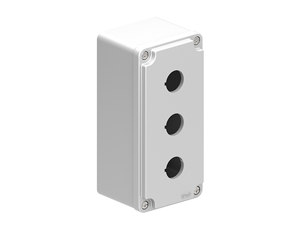 Lovato Grey Aluminium LPZM Empty Control Station - 3 Hole 22 mm Diameter