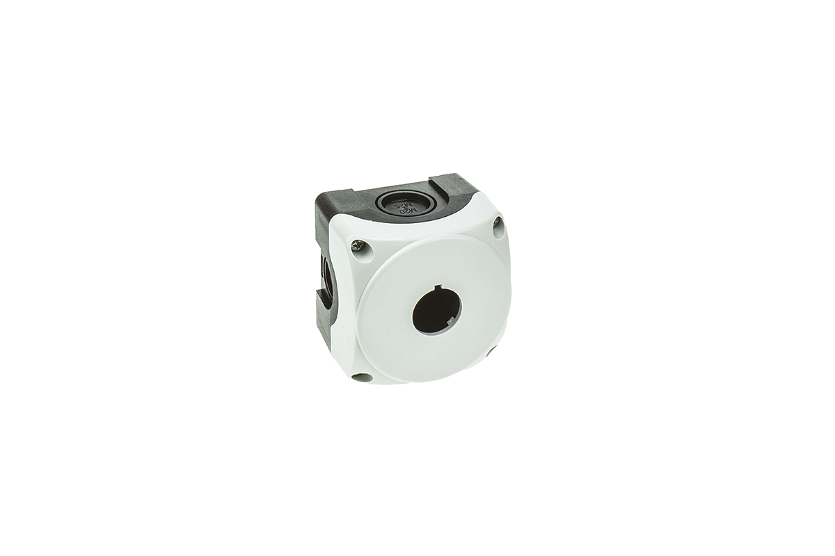 Lovato Grey Plastic Platinum Push Button Enclosure - 1 Hole 22 mm Diameter