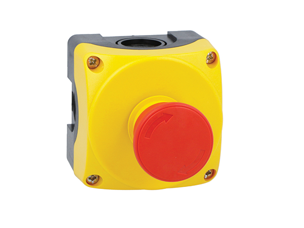 Lovato Mushroom Control Station Switch - 2NC (Main), Polycarbonate, Yellow, IP66, IP67, IP69K