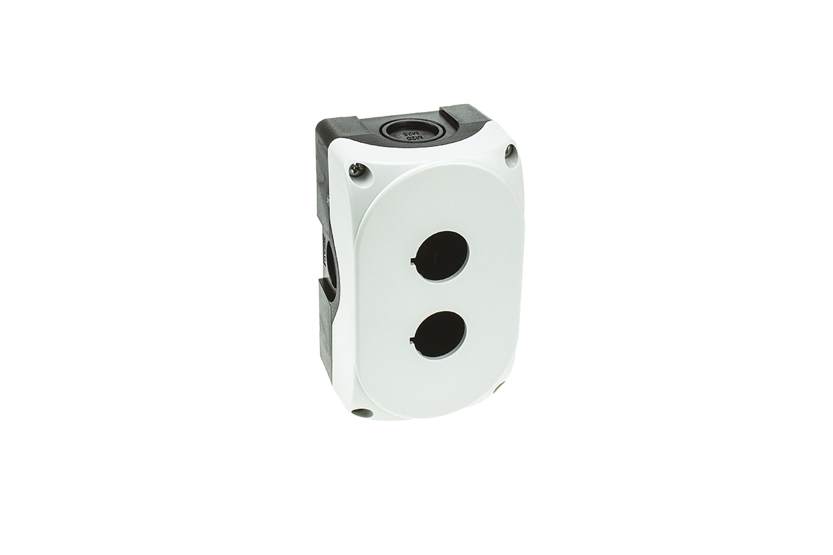 Lovato Grey Plastic Platinum Push Button Enclosure - 2 Hole 22 mm Diameter