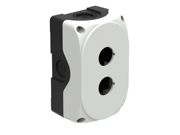 lpzp2a8 Lovato Grey Plastic Platinum Push Button Enclosure - 2 Hole 22 mm Diameter
