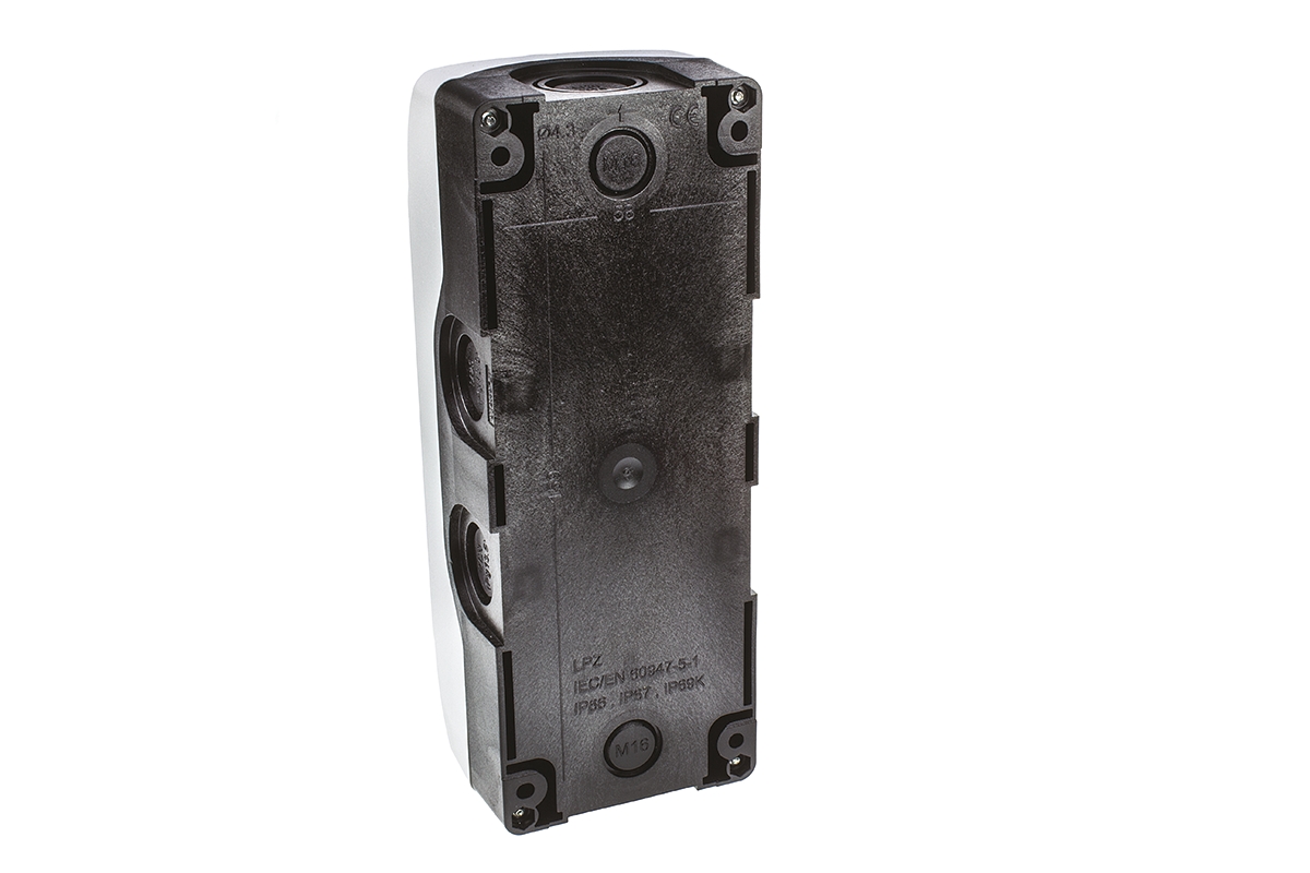 lpzp4a8 Lovato Grey Plastic LPZ Push Button Enclosure - 4 Hole 22 mm Diameter