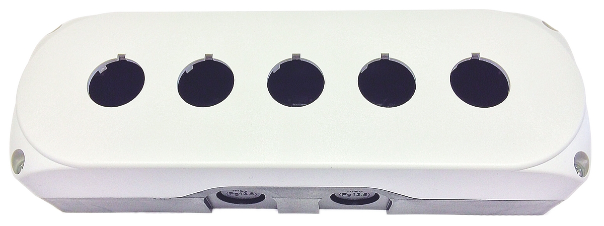 Lovato Grey Plastic Platinum Push Button Enclosure - 5 Hole 22 mm Diameter