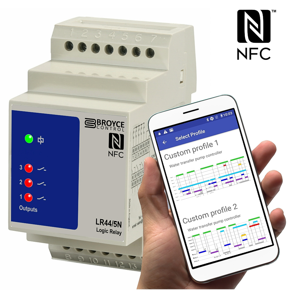Broyce Control Monitoring Relay, 3 NO, DIN Rail 85 to 265 V dc