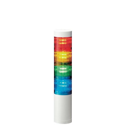 Patlite LR5 Series Amber, Blue, Green, Red Signal Tower Buzzer, 4 Lights 24V dc Bracket, Circular Bracket, Direct,