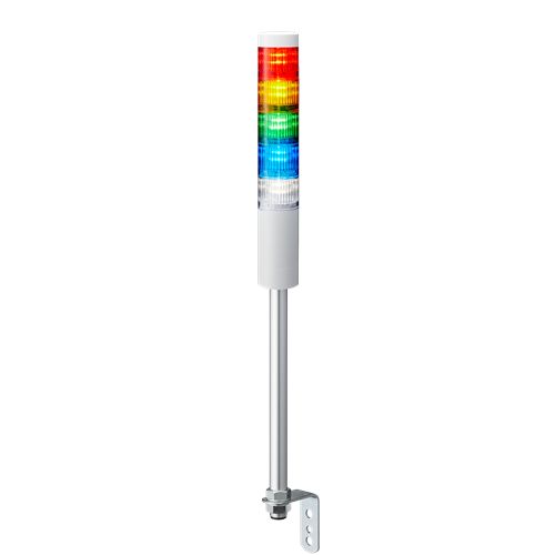 Patlite LR5 Series Amber, Blue, Green, Red, White Signal Tower Buzzer, 5 Lights 24V dc Circular Bracket, Direct,