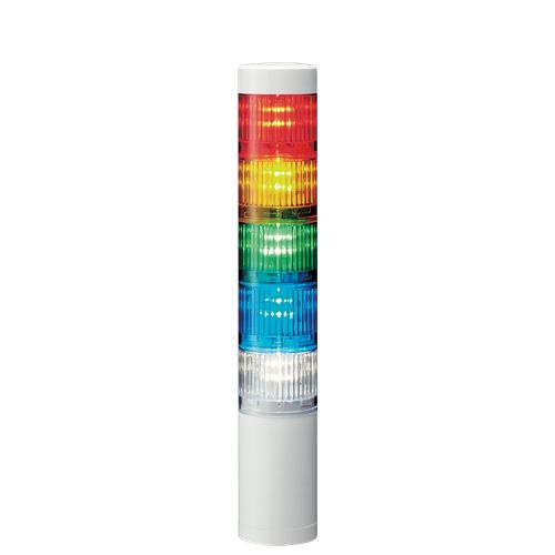 Patlite LR5 Series Amber, Blue, Green, Red, White Signal Tower Buzzer Unit, 5 Lights 24V dc Circular Bracket, Direct,