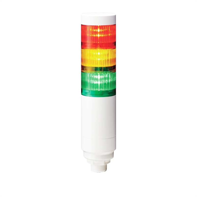 Patlite LR Series Multicolour Signal Tower No Sounder Component, 3 Lights 24V dc Nut Mount