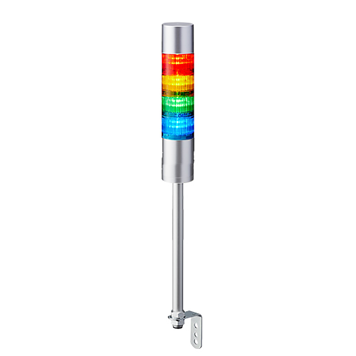 Patlite LR6 Series Signal Tower Buzzer, 4 Lights 24V Pole Mount