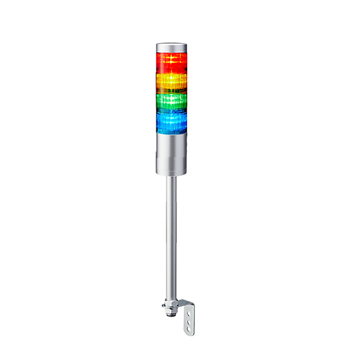 Patlite LR6 Series Red, Amber, Blue, Clear, Green, White Signal Tower Buzzer, 4 Lights 24V Pole Mount