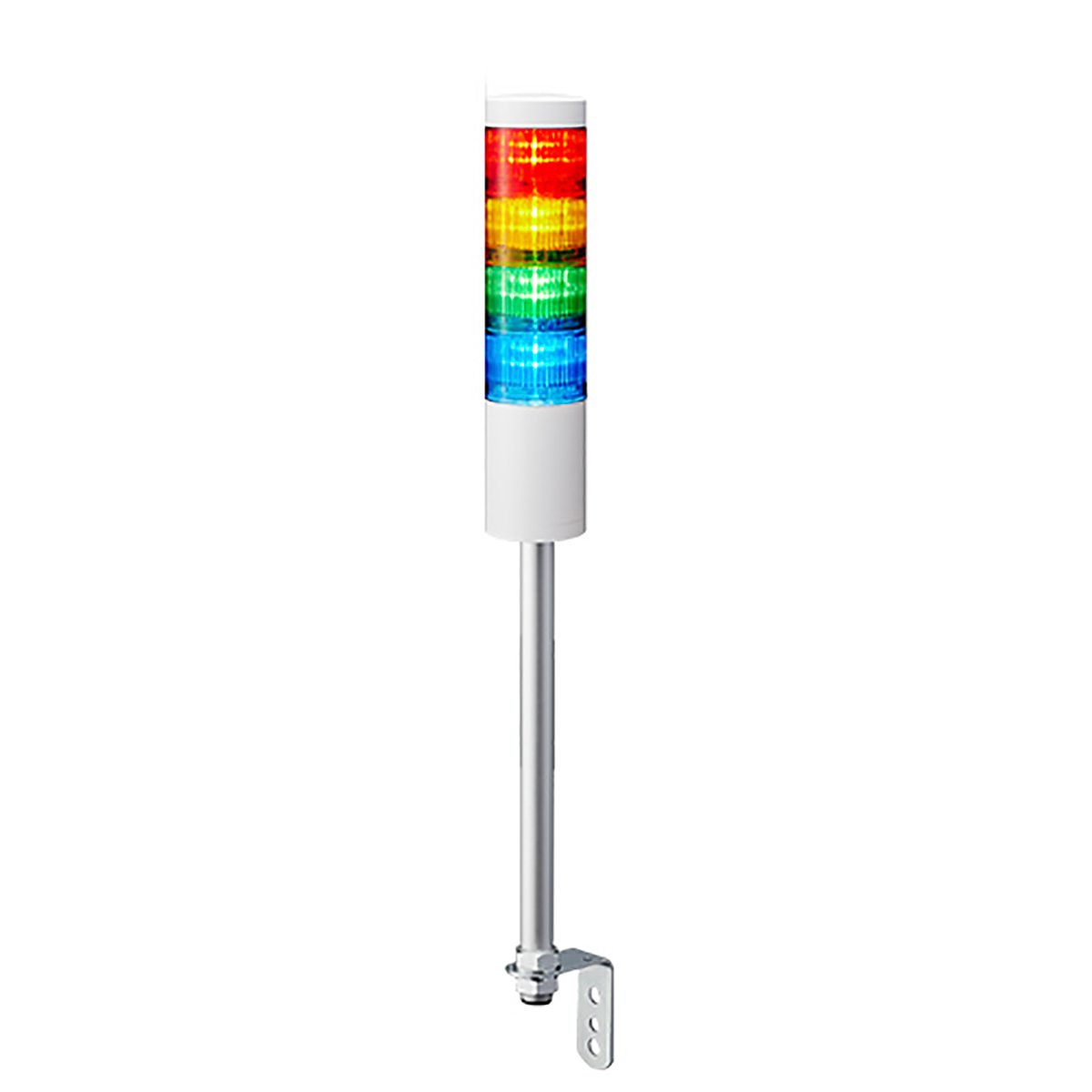 Patlite LR6 Series Amber, Yellow, Magenta, Red, Green, Blue, Clear, White Signal Tower Buzzer, 4 Lights 24V Pole
