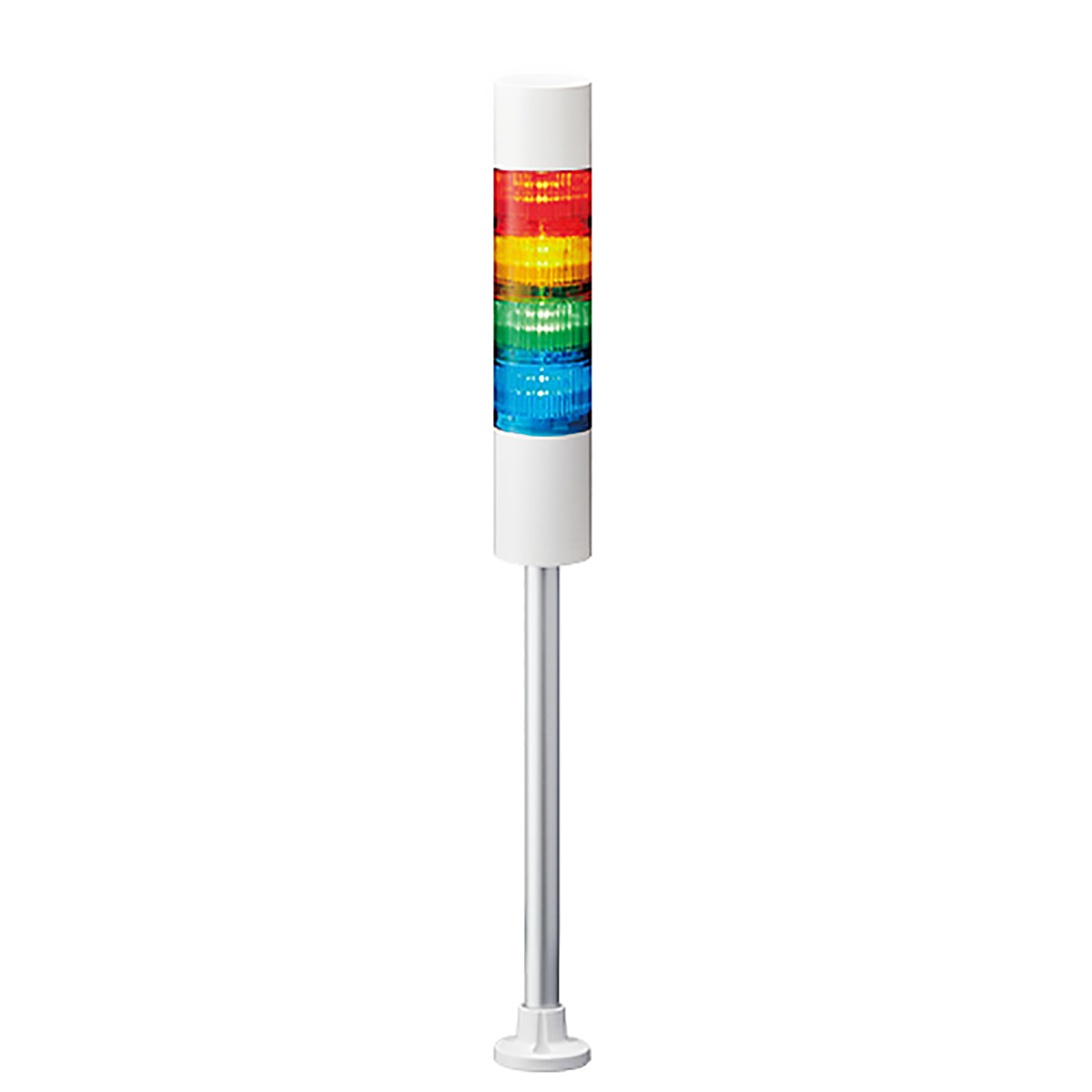 Patlite LR6 Series Green, Red, Blue, Amber, White, Clear Signal Tower Buzzer, 4 Lights 24V Pole Mount