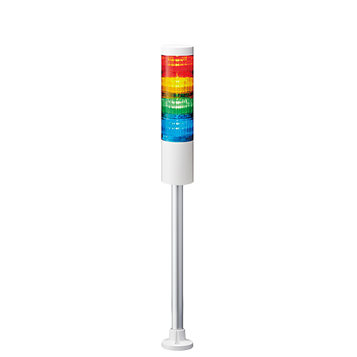 Patlite LR6 Series Blue, Magenta, Red, Amber, Clear, White, Yellow, Green Signal Tower Buzzer, 5 Lights 24V Pole